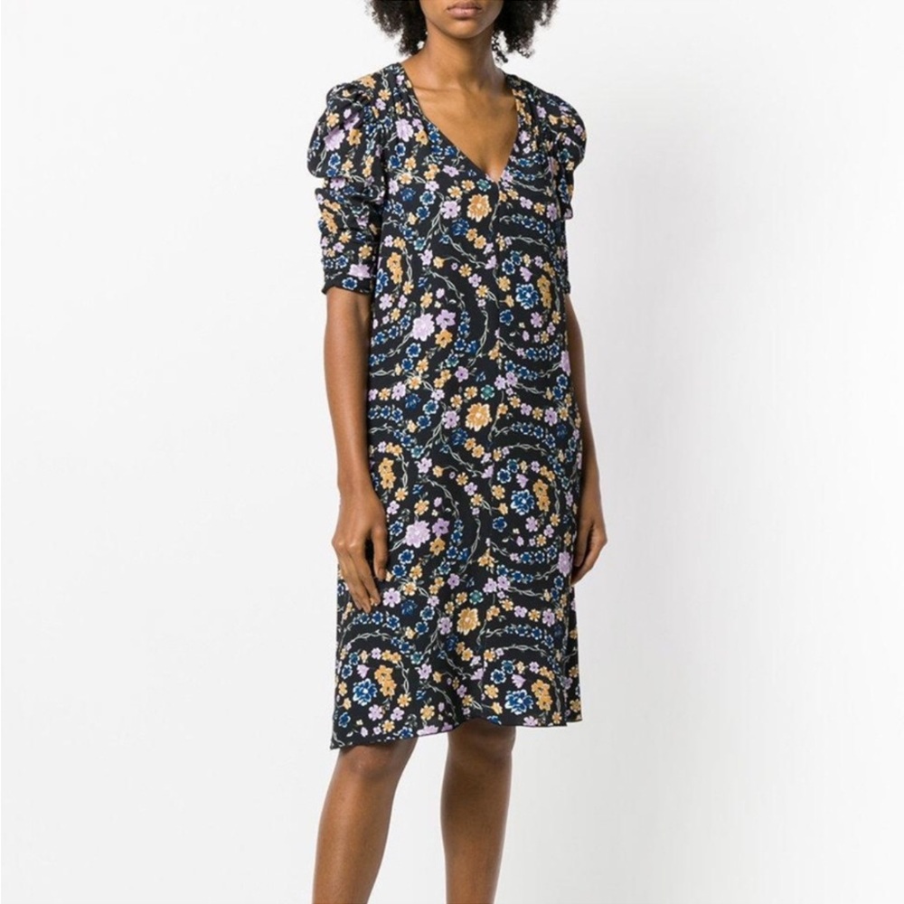 See by Chloe Floral Print Puff Sleeve Shift Dress